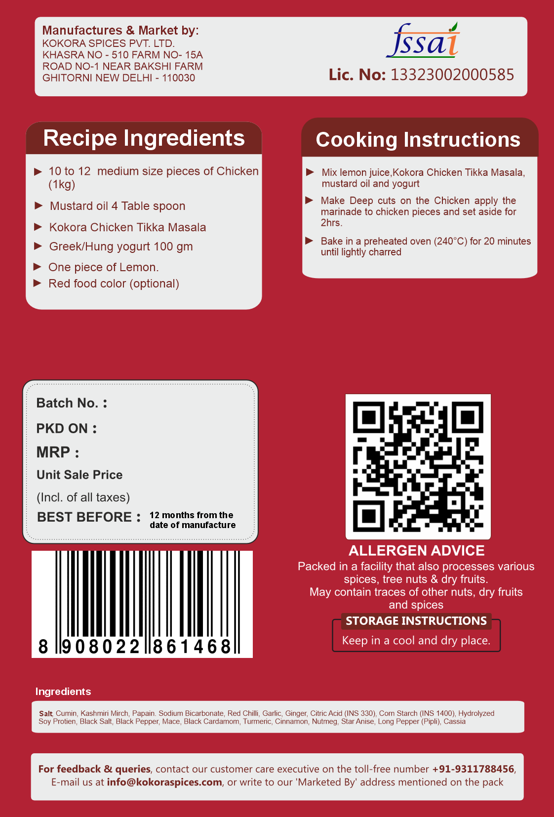 Kokora Spices Chicken Tikka Masala_50g