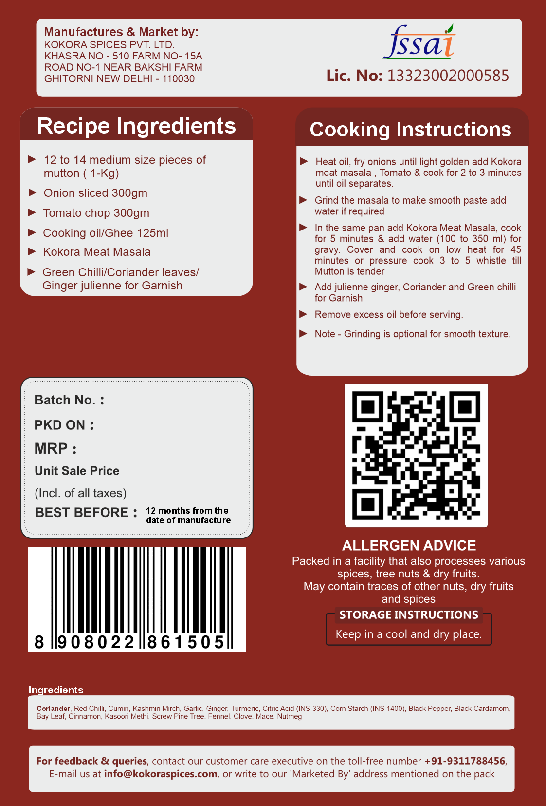 Kokora Spices Meat Masala_100g