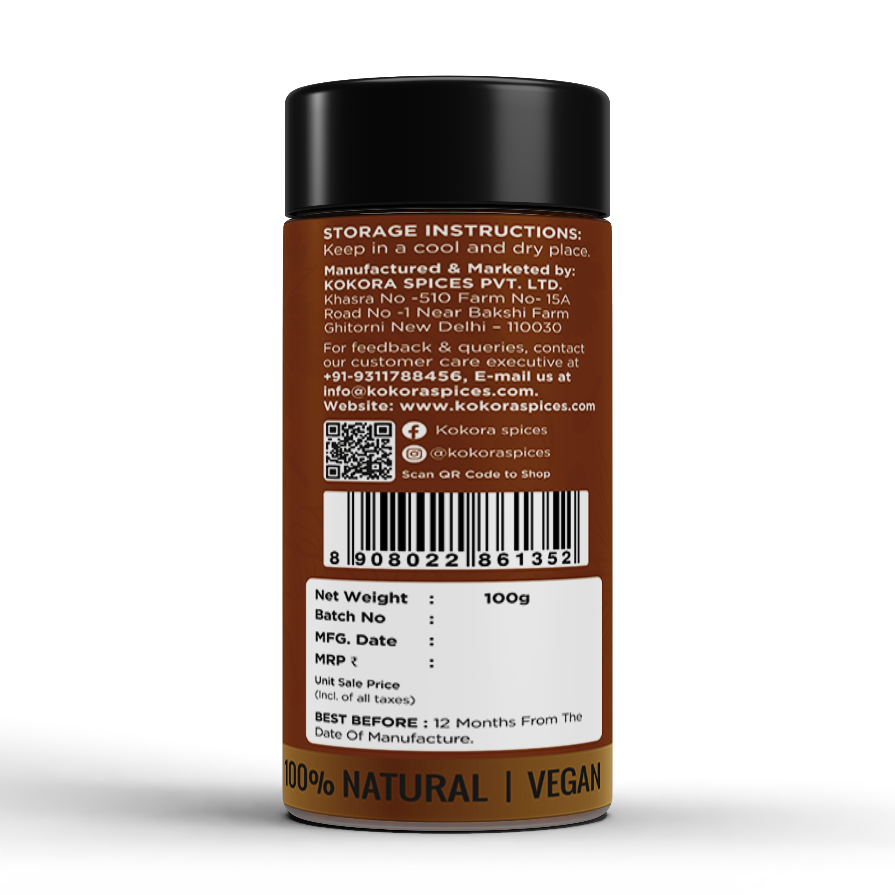 Kokora Spices Star Anise (Chakra Phool) Powder 100g