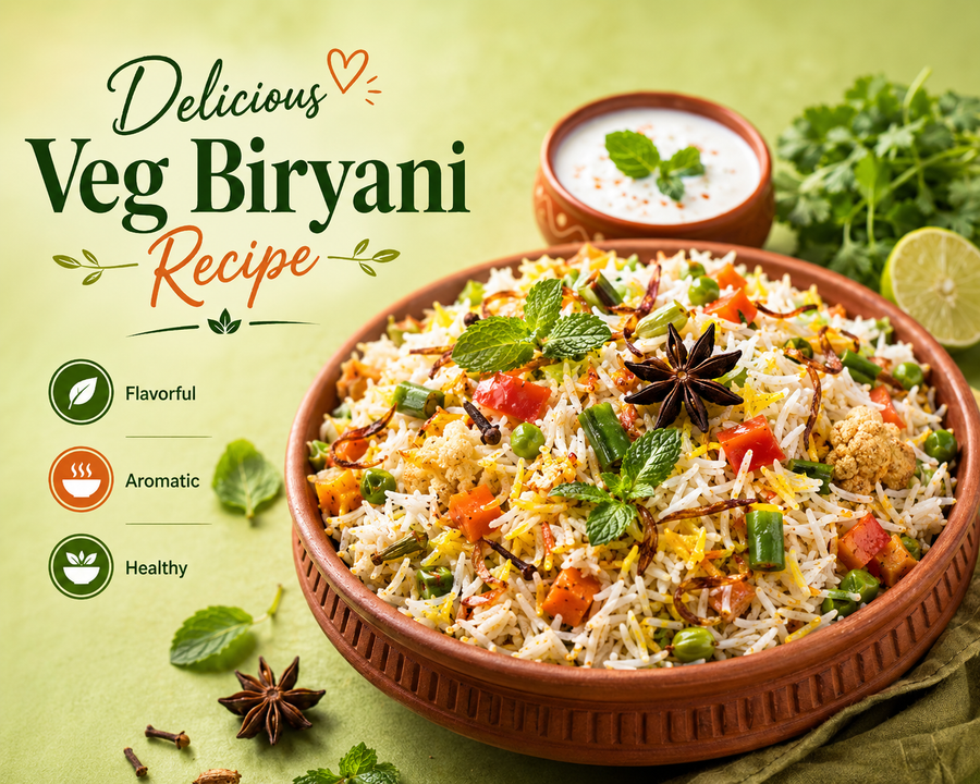Delicious Veg Biryani – Made Easy with Kokora