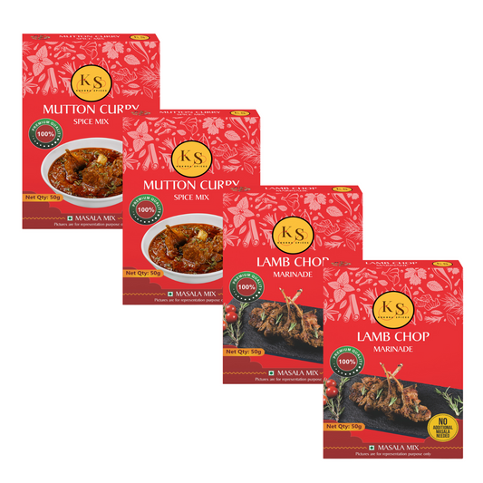 Mutton Curry Spice Mix (50g x 2Pcs) and Lamb Chop Marinade (50g x 2Pcs) _Pack of 4