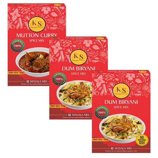 Mutton Curry (50g x 1Pcs) & Dum Biryani Spice Mix (50g x 2Pcs) _ Pack of 3