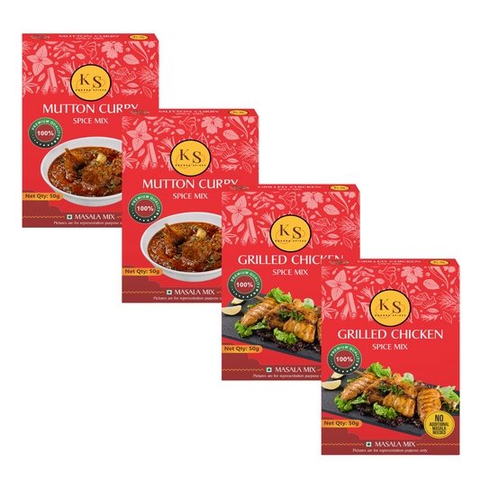 Mutton Curry Spice Mix (50g x 2Pcs) and Grilled Chicken Spice Mix (50g x 2Pcs) _Pack of 4