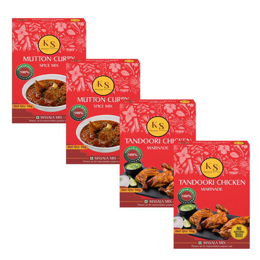 Mutton Curry Spice Mix (50g x 2Pcs) and Tandoori Chicken Marinade Spice (50g x 2Pcs) _Pack of 4