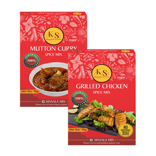 Mutton Curry (50g x 1Pcs) & Grilled Chicken Spice Mix 50g (50g x 1Pcs) _Pack of 2