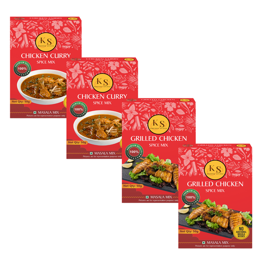 Chicken Curry (50g x 2Pcs) and Grilled Chicken Spice Mix (50g x 2Pcs) _Pack of 4