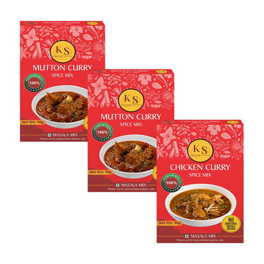 Mutton Curry (50g x 2Pcs) & Chicken Curry Spice Mix (50g x 1Pcs) _ Pack of 3