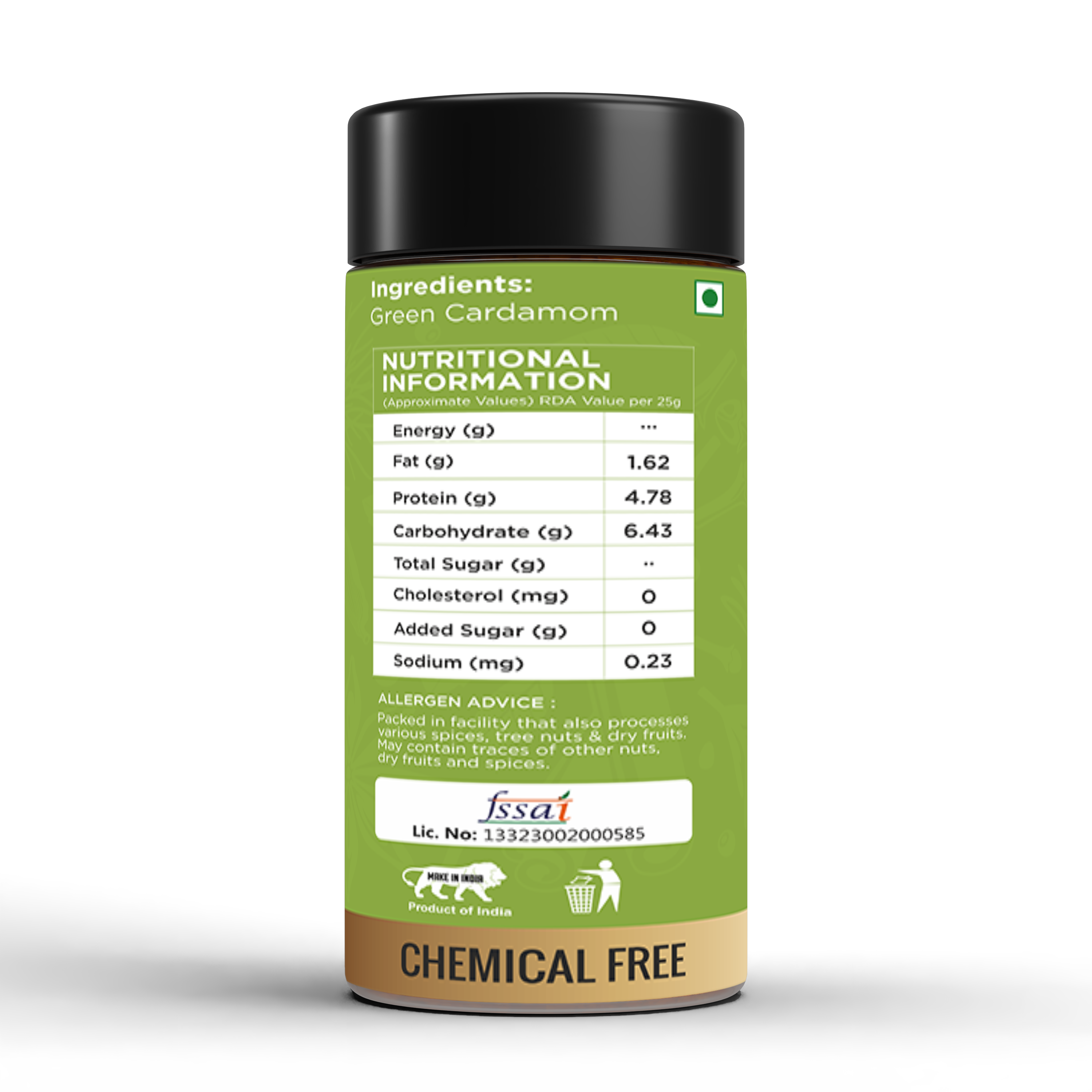 Kokora Spices Green Cardamom (Elaichi) Powder 100g