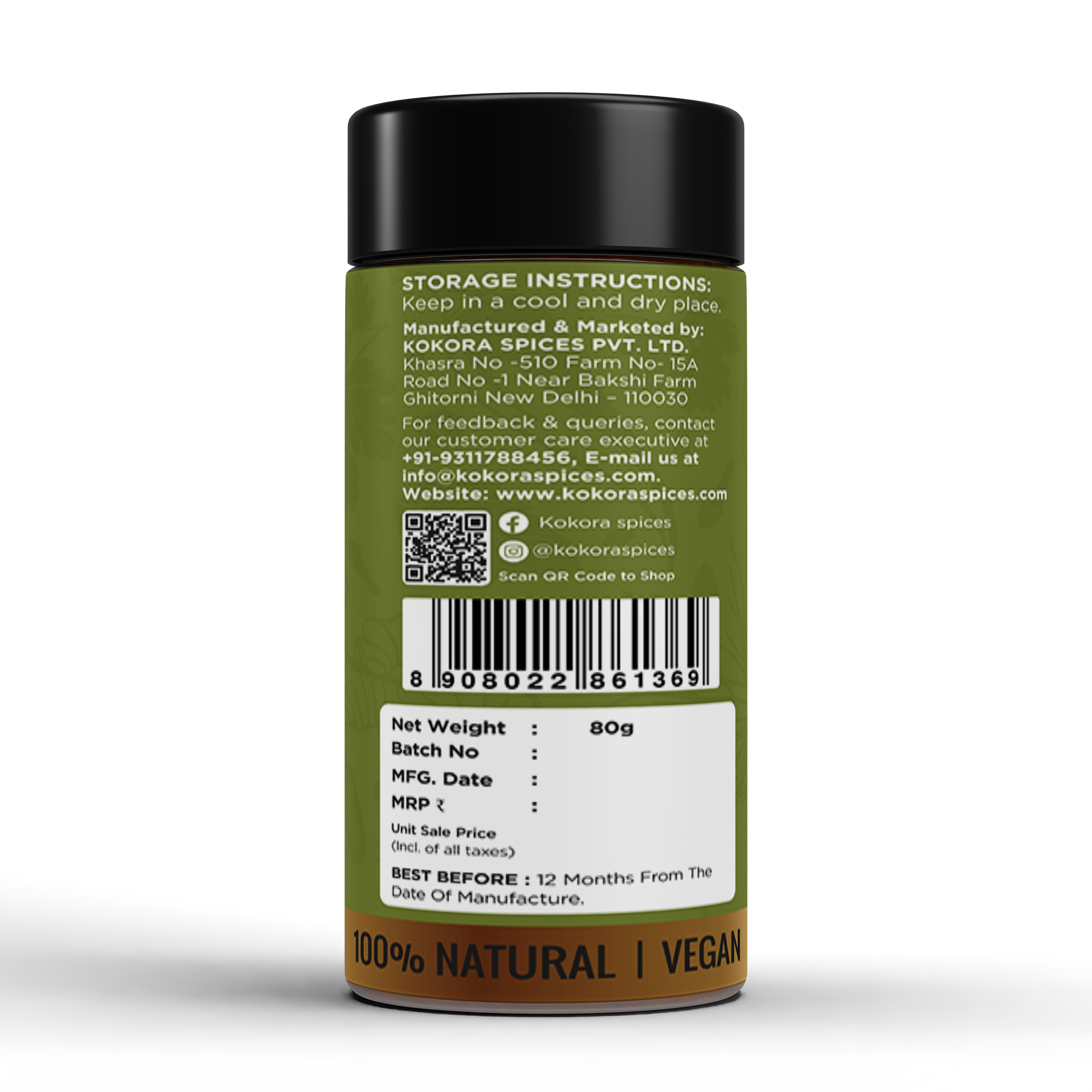 Kokora Spices Bay Leaf (Tej Patta) Powder 80g