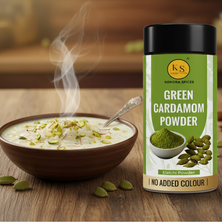 Kokora Spices Green Cardamom (Elaichi) Powder 100g