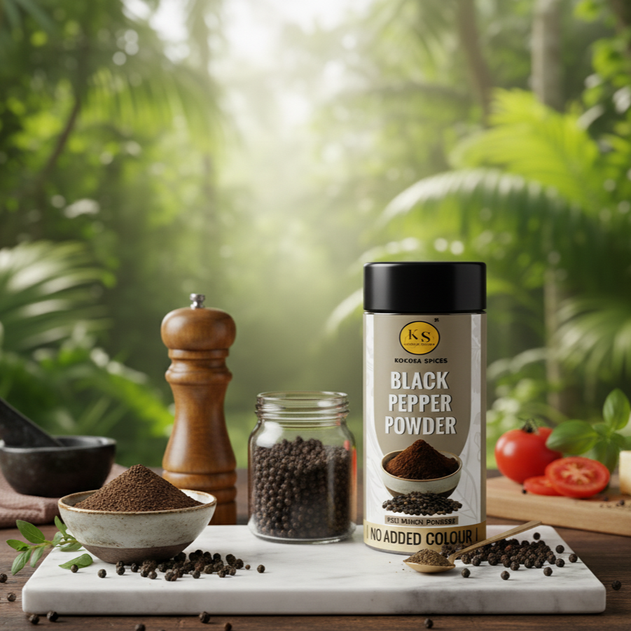 Kokora Spices Black Pepper (Kali Mirch) Powder 100g Jar