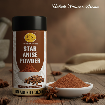 Kokora Spices Star Anise (Chakra Phool) Powder 100g