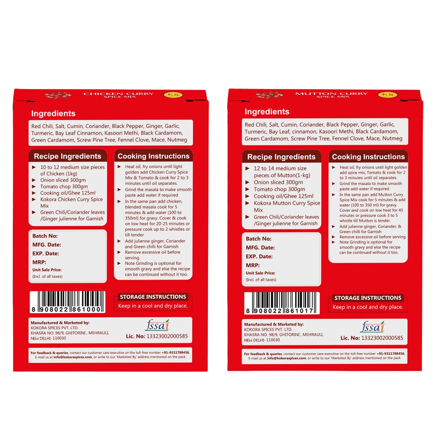 Chicken Curry (Pack of 2) & Mutton Curry Spice Mix  (Pack of 1)