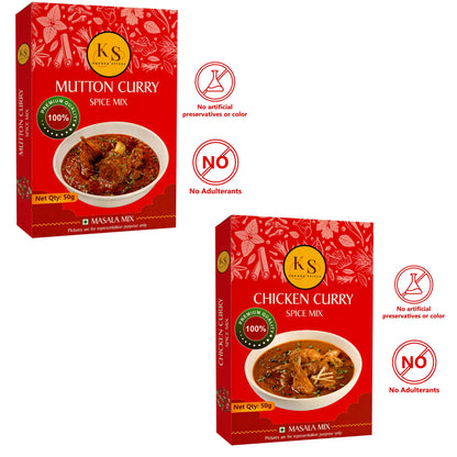 Chicken Curry (Pack of 2) & Mutton Curry Spice Mix  (Pack of 1)