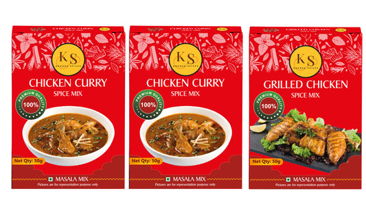 Kokora Spices Chicken Curry (Pack of 2) & Grilled Chicken (Pack of 1)