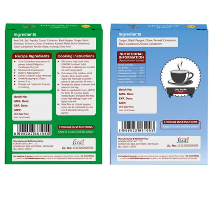 Pindi Chana and Chai Kadak Spice Mix (2 Packs of Each, 4x 50g )