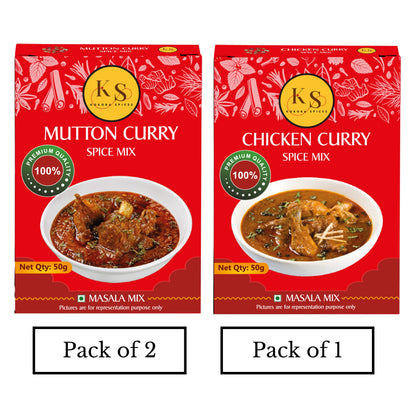 Kokora Spices Mutton Curry (Pack of 2) & Chicken Curry (Pack of 1)