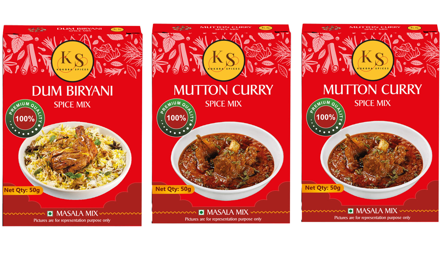 Dum Biryani (Pack of 1) & Mutton Curry Spice Mix (Pack of 2)