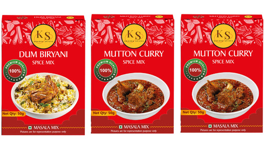 Dum Biryani (Pack of 1) & Mutton Curry Spice Mix (Pack of 2)