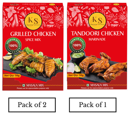 Grilled Chicken (Pack of 2) & Tandoori Chicken Marinade (Pack of 1)