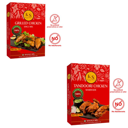 Grilled Chicken (Pack of 2) & Tandoori Chicken Marinade (Pack of 1)