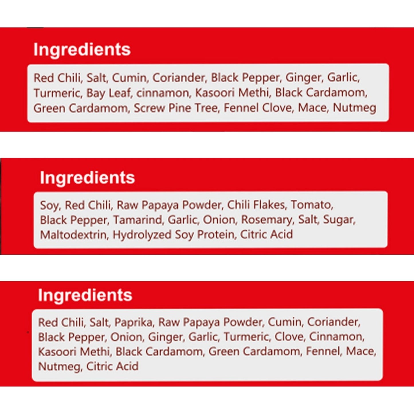 Mutton Curry, Lamb Chop Marinade, and Mutton Burra Marinade (3 x 50g)