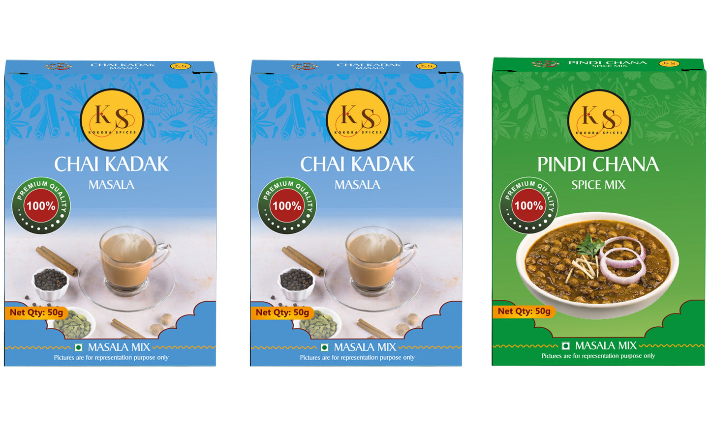 Chai Kadak Masala (Pack of 2) & Pindi Chana (Pack of 1)