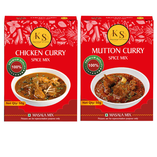 Chicken Curry 50g and Mutton Curry Spice Mix 50g - 1 Pack of Each